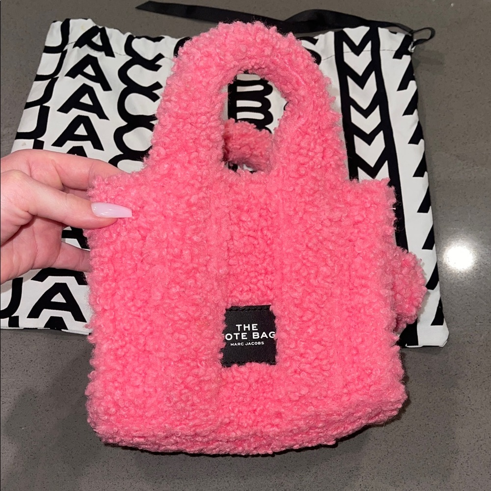 Marc Jacobs Vibrant Pink Sherpa Mini Tote